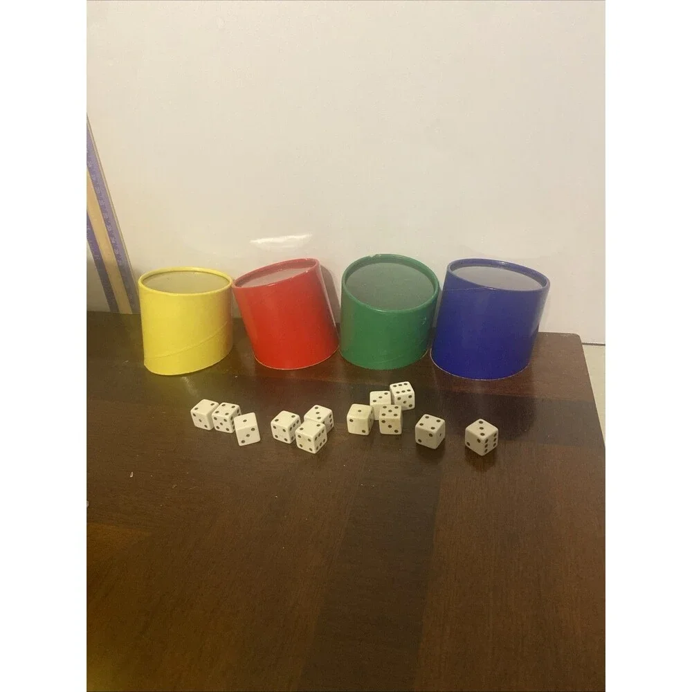 Vintage 1963 Play Bluff Dice Party Game Saalfield Artcraft Liar's Poker Complete